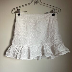 Kendall & Kylie White Eyelet Mini Skirt